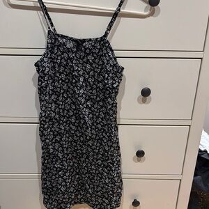 Girls Floral Black Dress